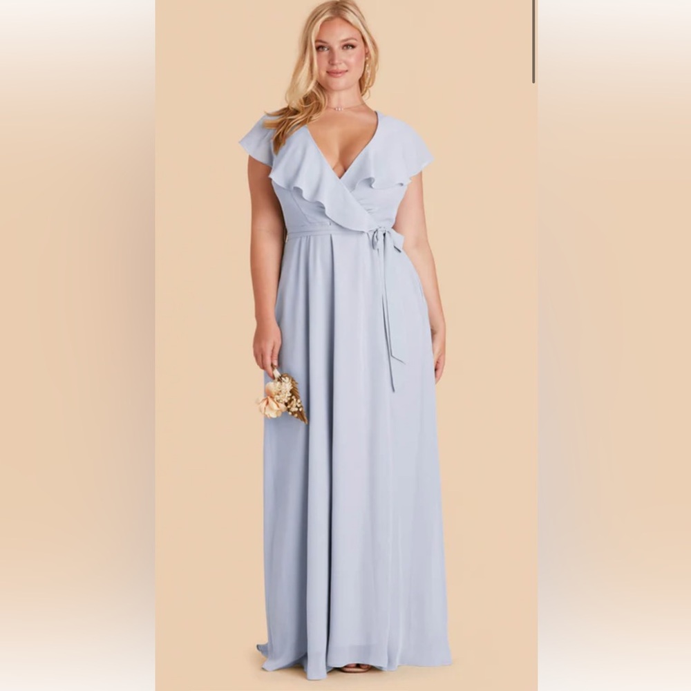 NWT Birdy Grey Bridesmaid Jackson Dress in Chiffon Ice Blue